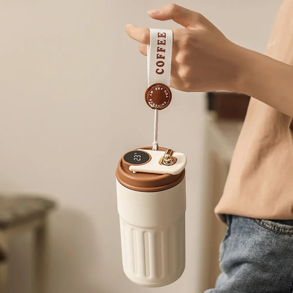 Thermos intelligent à affichage LED, acier inoxydable