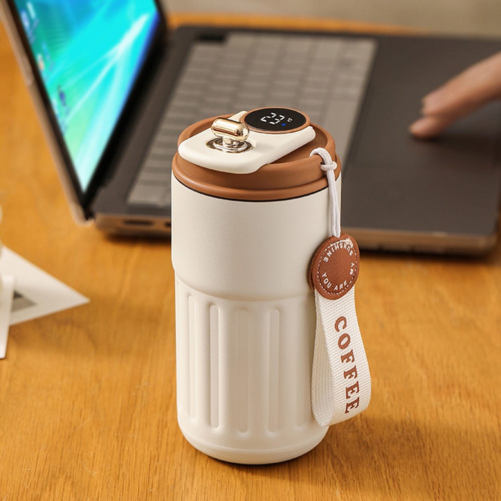 Thermos intelligent à affichage LED, acier inoxydable